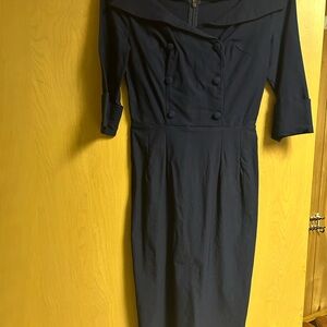 Elegant Navy Blue Women's Dress